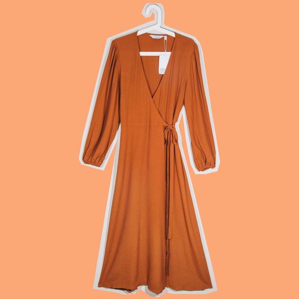 & Other Stories Rust Maxi Wrap Dress